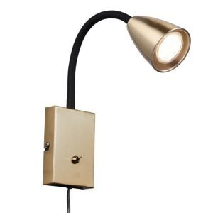 Mässing vägglampa modern, Joanne, med brytare