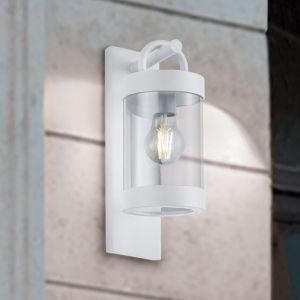Vit utomhus vägglampa med skymningssensor modern, Sambesi, IP44