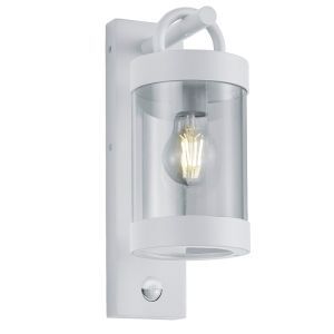 Vit utomhus vägglampa med rörelsesensor modern, Sambesi, IP44