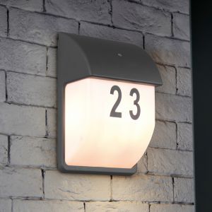 Antracit utomhus vägglampa med skymningssensor modern, Remmert, IP44