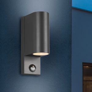 Antracit utomhus vägglampa med rörelsesensor modern, Laurien, IP44