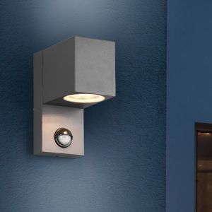 Antracit utomhus vägglampa med rörelsesensor modern, Laurien, IP44