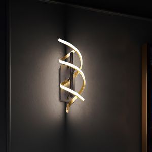 Mässing vägglampa design, Sylvian, 22W, varm till kall vit justerbar LED, 3 stegs dimmer