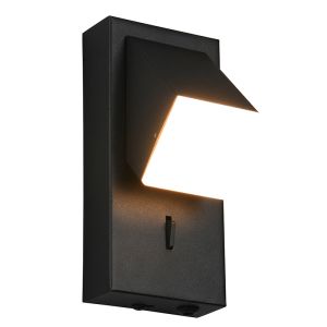 Svart vägglampa modern, Lok, 3W, 3000K LED