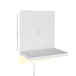 Vit vägglampa modern, Margje, 9W, 3000K LED, med brytare