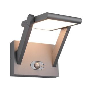 Antracit utomhus vägglampa solcell modern, Maku, 5W, white switch LED, IP65