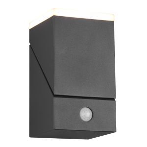 Antracit utomhus vägglampa med rörelsesensor modern, Liron, 7W, 3000K LED, IP54