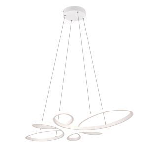 Vit pendellampa matbord design, Vikash, 32W, 4000K LED, 3 stegs dimmer