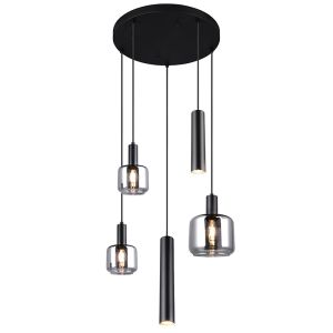Svart pendellampa matbord design, Lahcen