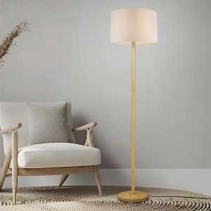 Modern golvlampa trä, Caya, med brytare