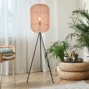 Svart golvlampa tre ben modern, Elham, med brytare