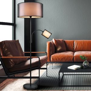Antracit läslampa golv modern, Mirle