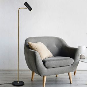 Mässing golvlampa modern, Kaso, med brytare