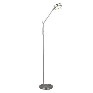 Nickel läslampa golv modern, Marjon, 6W, varm till kall vit justerbar LED, med beröringsdimmer