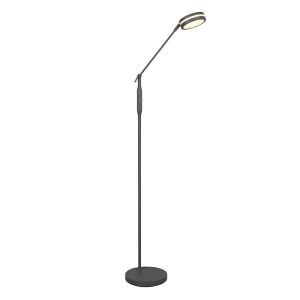 Antracit läslampa golv modern, Marjon, 6W, varm till kall vit justerbar LED, med beröringsdimmer
