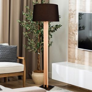 Svart golvlampa modern, Radia, 3000K LED, med beröringsdimmer