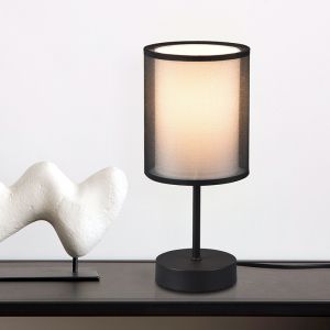 Antracit bordslampa modern, Mirle, med brytare