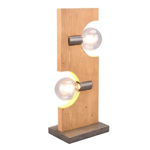 Trä bordslampa brun, Dyonne