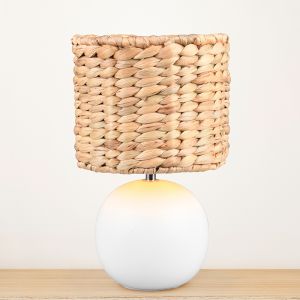 Brun bordslampa rustik, Minouk, med brytare
