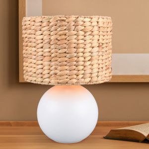 Brun bordslampa rustik, Minouk, med brytare