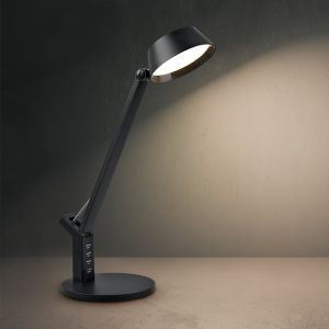 Svart skrivbordslampa modern, Lindi, 5W, varm till kall vit justerbar LED, med beröringsdimmer