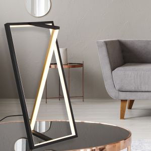 Svart bordslampa modern, Chadi, 9W, varm till kall vit justerbar LED, med beröringsdimmer