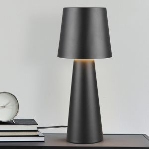 Svart bordslampa modern, Lillyam, med brytare