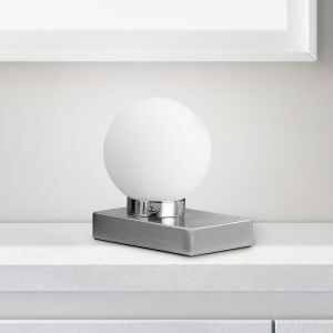 Nickel bordslampa modern, Jullian, med brytare