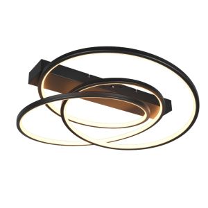 Svart plafond design, Teodore, 34W, white switch LED, 3 stegs dimmer