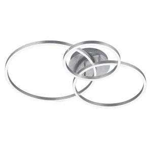 Nickel plafond modern, Elze, 28W, RGBW LED, met fjärrkontroll