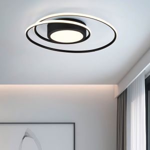 Svart plafond modern, Elysa, 56W, varm till kall vit justerbar LED, met fjärrkontroll
