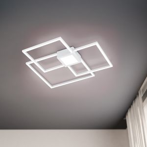 Vit plafond modern, Kimoni, 38W, 4000K LED, 3 stegs dimmer