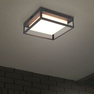 Antracit utelampa metall, Rolina, 14W, varm till kall vit justerbar LED, IP54, 3 stegs dimmer
