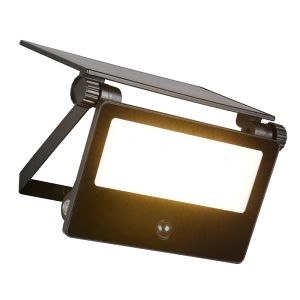 Svart utomhus vägglampa solcell modern, Mihriban, 18W, white switch LED, IP54