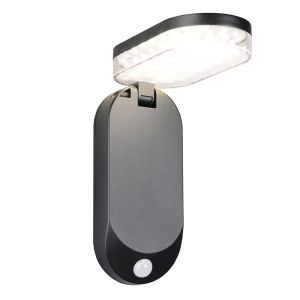 Svart utomhus vägglampa solcell modern, Laquisha, 3W, 4000K LED, IP44