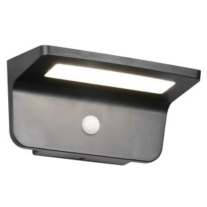Svart utomhus vägglampa solcell modern, Mukaddes, 8W, 4000K LED, IP44