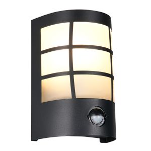 Svart utomhus vägglampa med rörelsesensor modern, Ratna