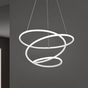 Vit pendellampa matbord design, Marell, 36W, 4000K LED, 3 stegs dimmer