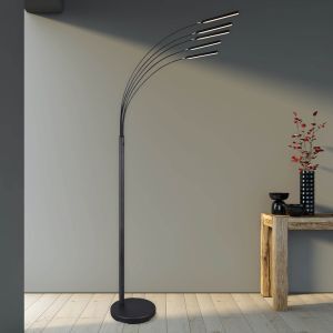 Svart golvlampa modern, Ekram, 3,5W, 3000K LED, med brytare