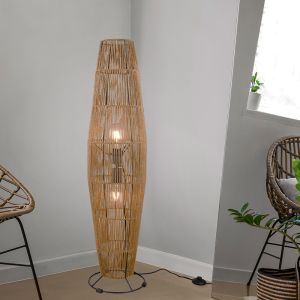 Papper golvlampa brun, Fleurtje, med brytare