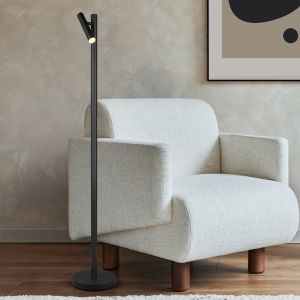 Svart uppladdningsbar golvlampa modern, Peniguet, 3W, varm till kall vit justerbar LED, med beröringsdimmer