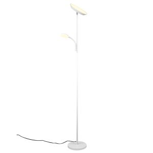 Vit golvlampa modern, Shahid, 17W, varm till kall vit justerbar LED, med beröringsdimmer