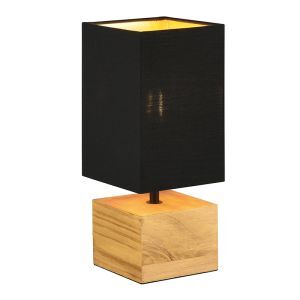 Trä bordslampa brun, Job, med brytare