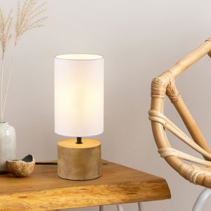 Trä bordslampa brun, Job, med brytare