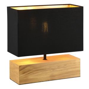 Trä bordslampa brun, Job, med brytare