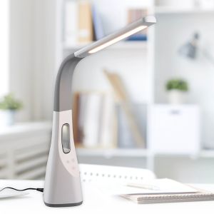 Vit skrivbordslampa modern, Zuris, 5W, varm till kall vit justerbar LED, med beröringsdimmer
