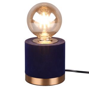 Betong bordslampa blå, Fabienne, med brytare