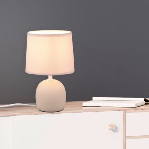Keramik bordslampa brun, Myrna, med brytare