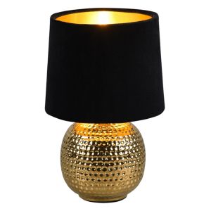 Keramik bordslampa guld, Jorre, med brytare