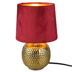 Keramik bordslampa guld, Jorre, med brytare